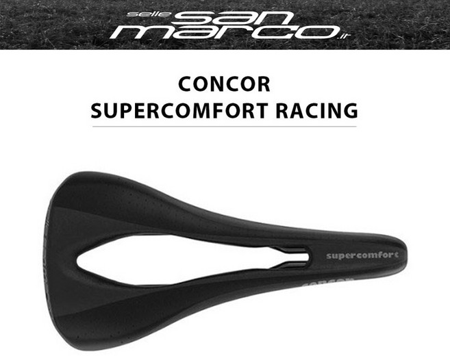 산마르코 콜레지오네 콩코르 슈퍼컴포트 레이싱 네로우 와이드 안장, 와이드(270X145mm)-270LW001, 1개