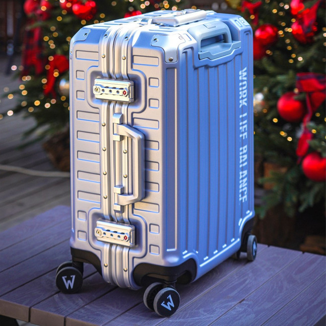 워라벨 프리미엄 100% PC 알루미늄 프레임 캐리어 지퍼없는 무소음 바퀴 정품 TSA락