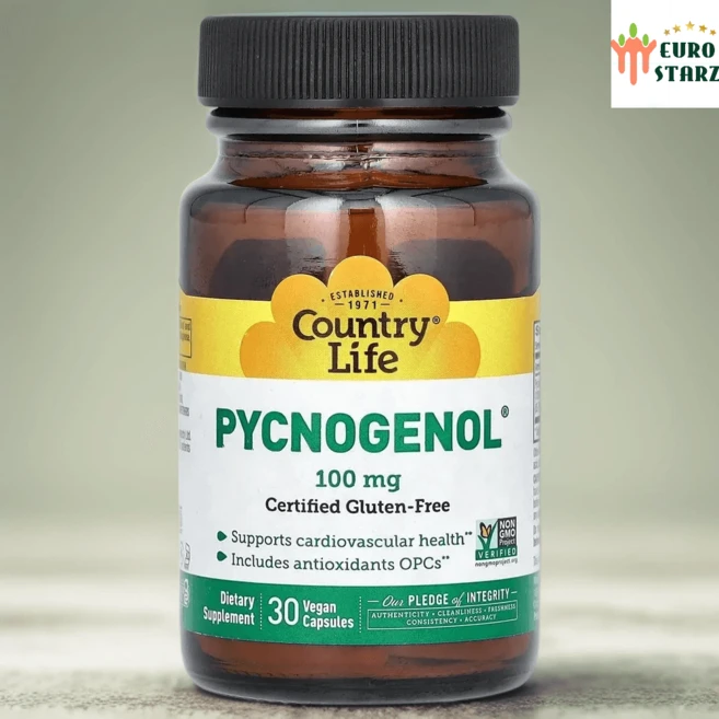 Country Life 피크노제놀 100mg 비건 캡슐 30정 소나무껍질 프랑스해안송껍질, 1개 - 쿠팡