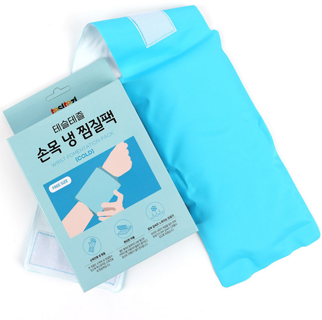 테슬테즐 손목 냉 찜질팩 스카이블루, 1개