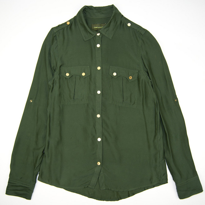 자바구제 539.쟈딕앤볼테르 정품 솔리드 긴팔 남방셔츠/여성 XS