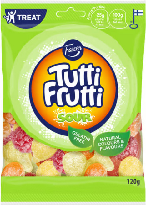 핀란드 파제르 Tutti Frutti 투티프루티 Sour 사우어 120g, 1개
