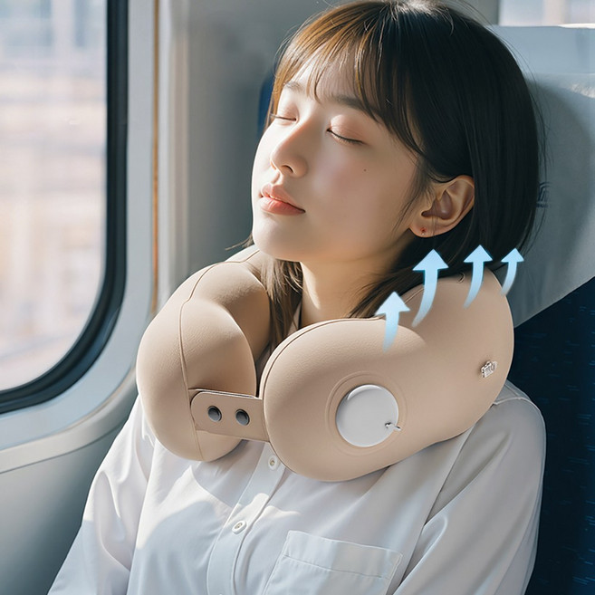 메리코지 흔들림없는 탄탄 여행용 에어 목베개