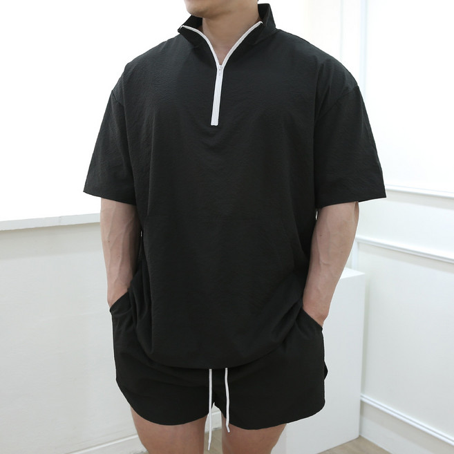 워너빅 남자 여름 오버핏 시어서커 아이스 지지미 아노락