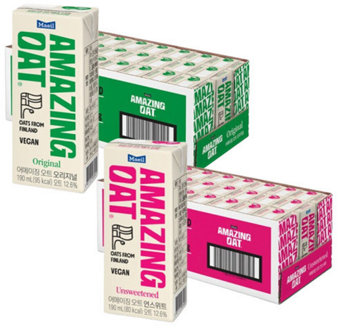 매일유업 어메이징 오트 오리지널 190ml 24팩+언스위트 190ml 24팩, 24개