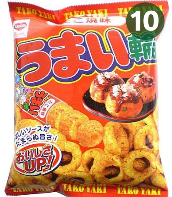 RISKA 리스카 우마이륜 우마이링 우마이봉 일본과자 타코야키맛 75g x10개