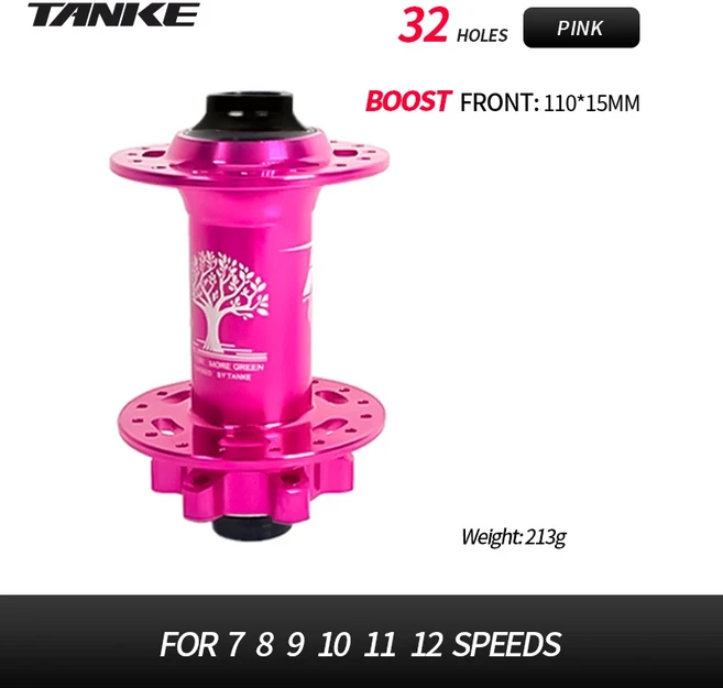 자전거 부품 TANKE-Bo 12x14815x110 알루미늄 자전거 허브 32 홀 120 클릭 4 베어링 MT 산악 디스크 브레이, 15 32H Pink Front, 15 32H Pink Front, 1개