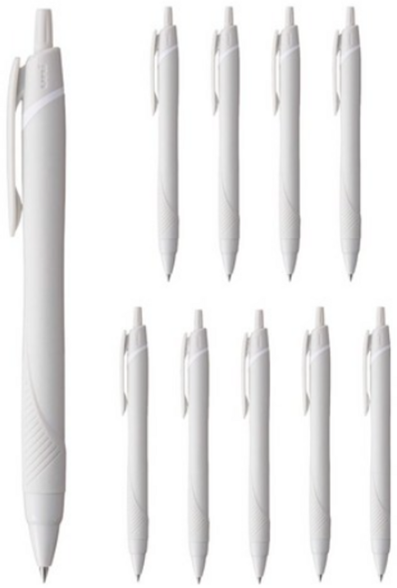 유니 제트스트림 소프트 컬러 볼펜 블랙잉크 0.38mm, 라이트그레이, 10개