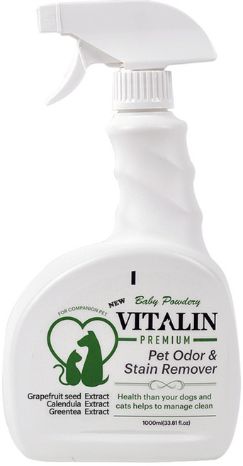 바이탈린 반려동물 냄새 제거 애완용 탈취제 베이비파우더향, 1개, 1L