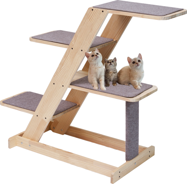 더따슴 먼치킨 원목 캣타워 5단, 혼합색상, 1개