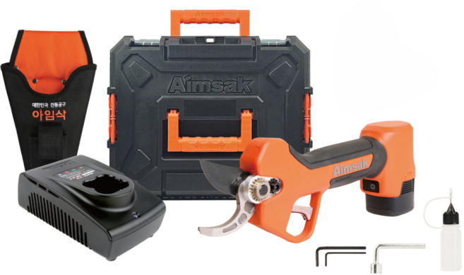 KOREA 아임삭 충전 전지가위 BL14P502-2G 브러쉬리스 전동가위 배터리1개 풀세트, 1세트