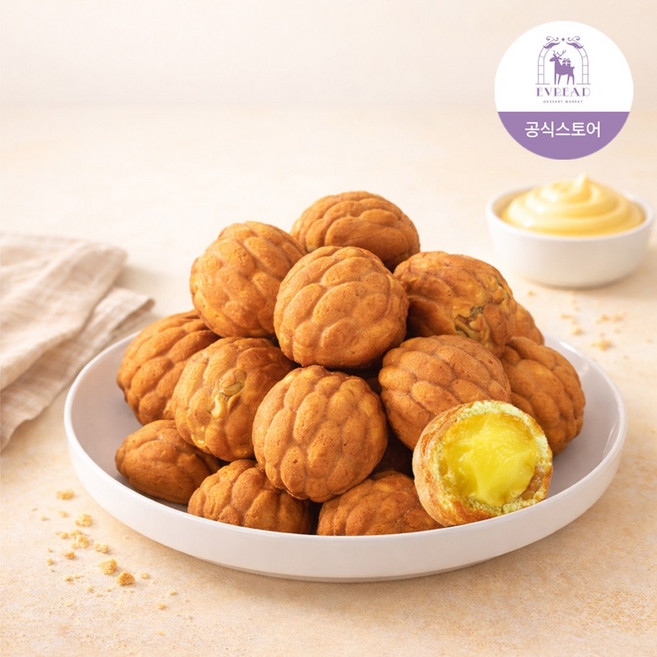 이브레드 프리미엄 카스타드 크림 수제 쌀호두과자 460g 디저트 간식, 1개