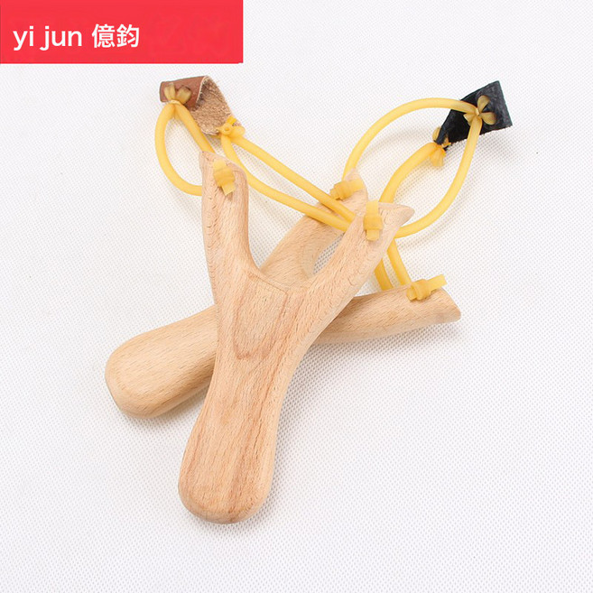 DFMEI 傳統櫸木彈弓實木純手工木質白木彈弓兒童玩具彈工小木頭反曲彈弓, 1個, 櫸木彈弓【帶皮筋】:如圖