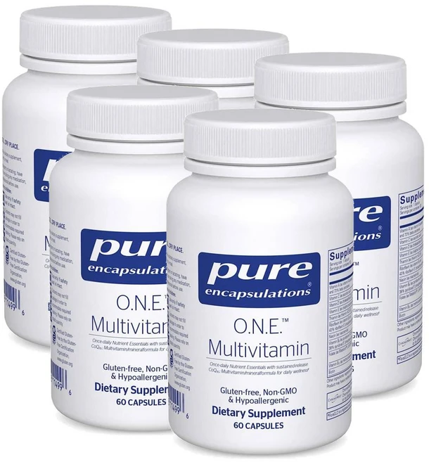 퓨어인캡슐레이션 O.N.E. 멀티비타민 안티옥시던트 콤플렉스 캡슐 Pure Encapsulations Multivitamin Complex, 60정, 5개 - 쿠팡