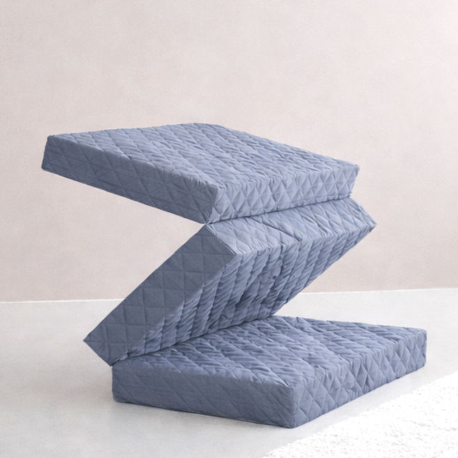 국내제작 3단 접이식 바닥 토퍼 매트리스 두께 8cm/14cm 네스트슬립