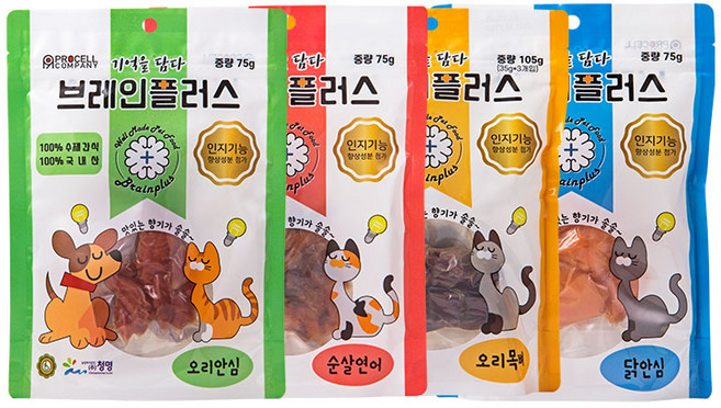 브레인플러스 수제간식 반건조 순살연어 닭안심 오리목뼈 75g, 1개