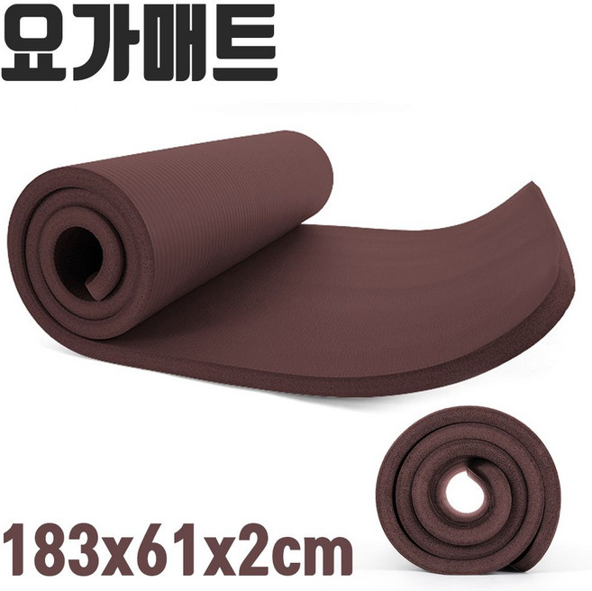 라온샵 NBR 요가 매트 20mm 2cm 집에서 운동 스트레칭 핫초코 요가매트 홈트매트, 오이스터그레이