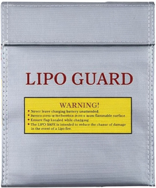 LIPO GUARD鋰電池防火收納袋 安全阻燃防爆袋 多功能便攜充電器收納包, 【大號】銀-23*30cm, 1個