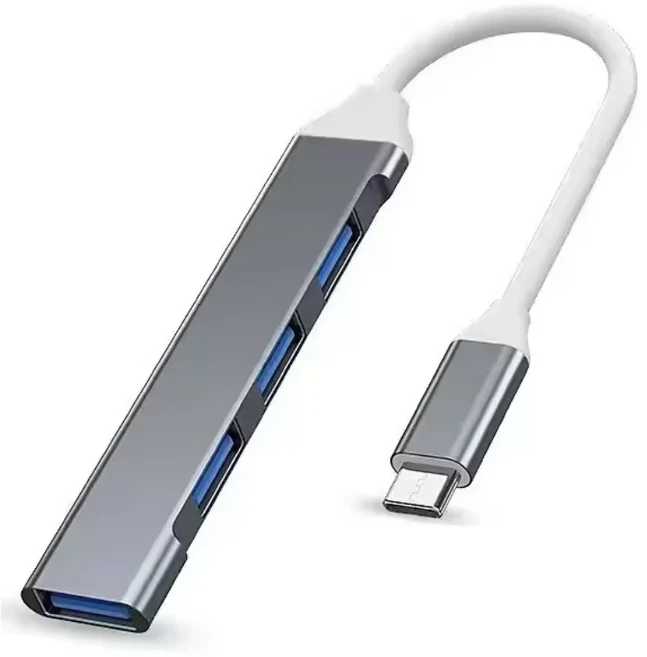 USB C 허브 타입 스플리터 썬더볼트 3 도킹 스테이션 노트북 어댑터 맥북 에어 M1 아이패드 프로 100M RJ45, 07 Grey typec 4 in 1