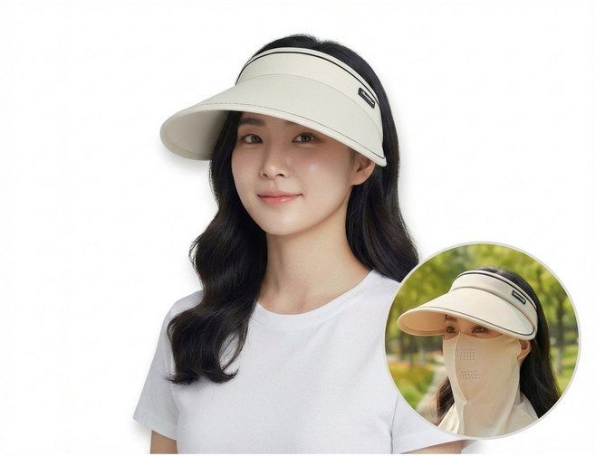 빌리브잇 와이드챙 햇빛가리개 썬캡 자외선차단 UV차단 여름모자 자외선 쿨 마스크 증정