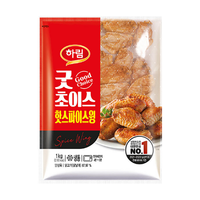 닭고기몰 하림 굿초이스 핫스파이스윙 1kg 10봉 위쉬본, 10개