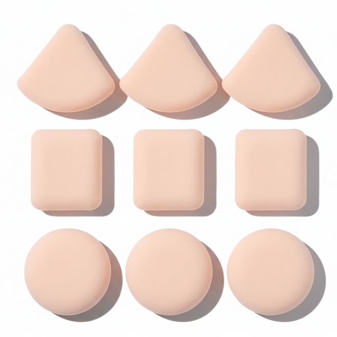 Eclatte 에어 쿠션 삼각퍼프3개+사각퍼프3개+원형퍼프3개 9P세트, 9개