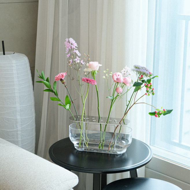 네르하 이케바나 대형 유리 화병 꽃병, 롱