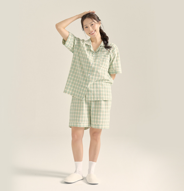 벨로리 여성 면100% 시원한 여름 반팔 파자마 세트