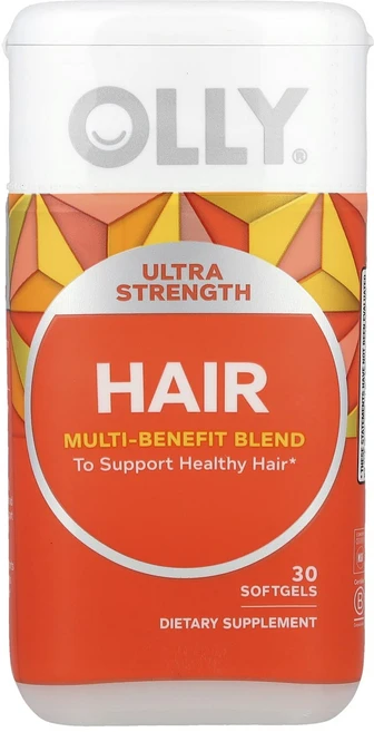 OLLY 헤어 다양한 효능의 혼합물 소프트젤 30정, 1개 - 쿠팡