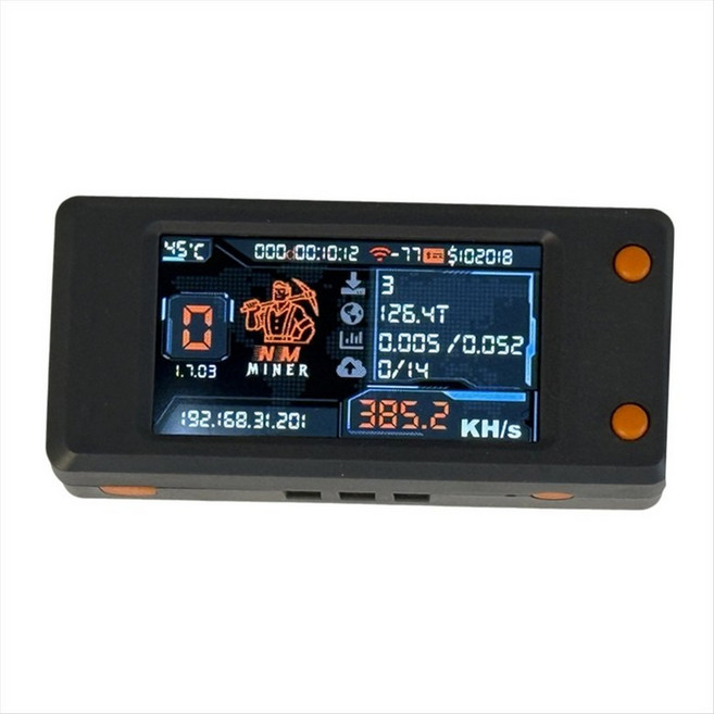 Nerdminer V2 Pro NMMiner 390KH/S BTC 솔로 복권 광부 비트코인 ​​암호화 광부 BTC 광부 컬러 스크린이 있는 Nerd 광부, 다크 그레이