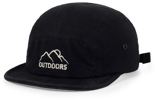 OUTDOORS 機能五分割帽 露營登山小簷帽 男女適用多色可選, 黑色