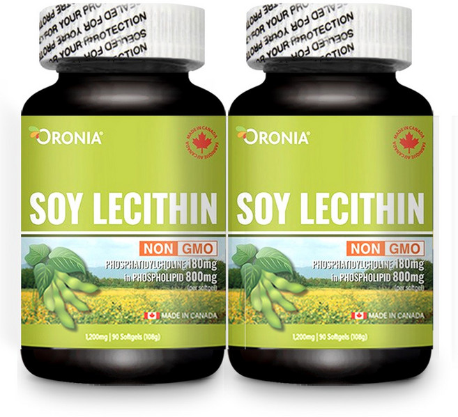 오로니아 대두레시틴 90캡슐 총 2통 / 콜레스테롤개선 식물성인지질, 90정, 2개
