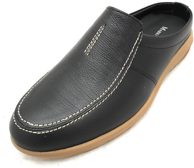 4cm 키높이 천연면피 소가죽 사무실용 슬리퍼형 구두 뮬 GLL514018K