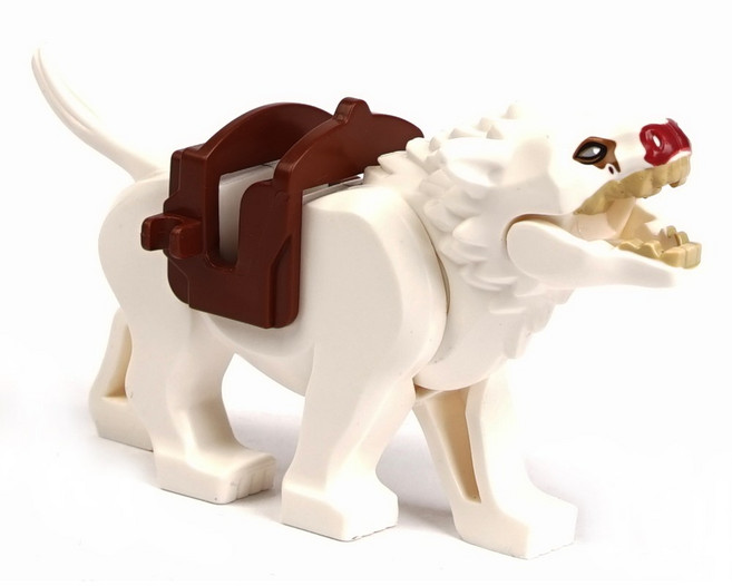 동물 호환 블럭 미니 피규어 모음, 15. 흰색 호빛늑대, 1개