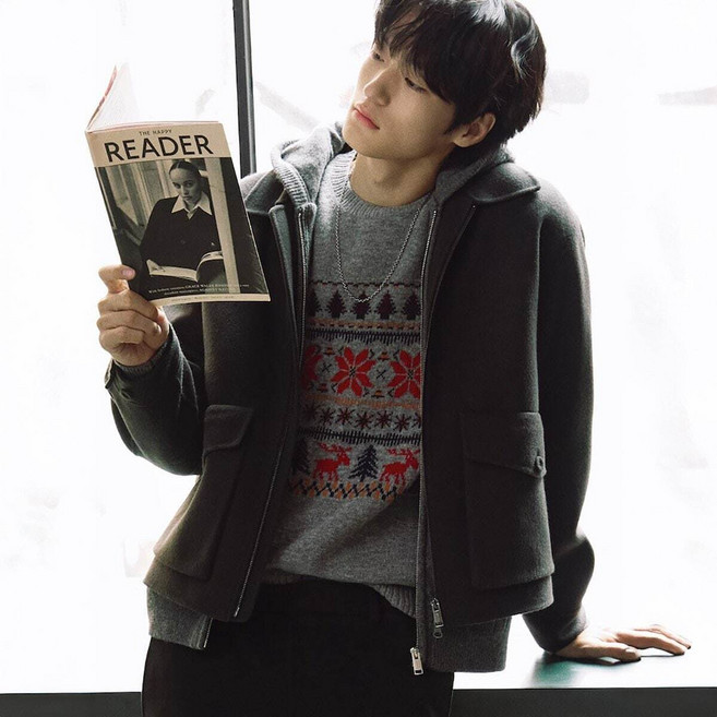 [국내백화점] [빈폴] 홀리데이 페어아일 니트 - 그레이 (BC5Z51C593) 라운드 니트티