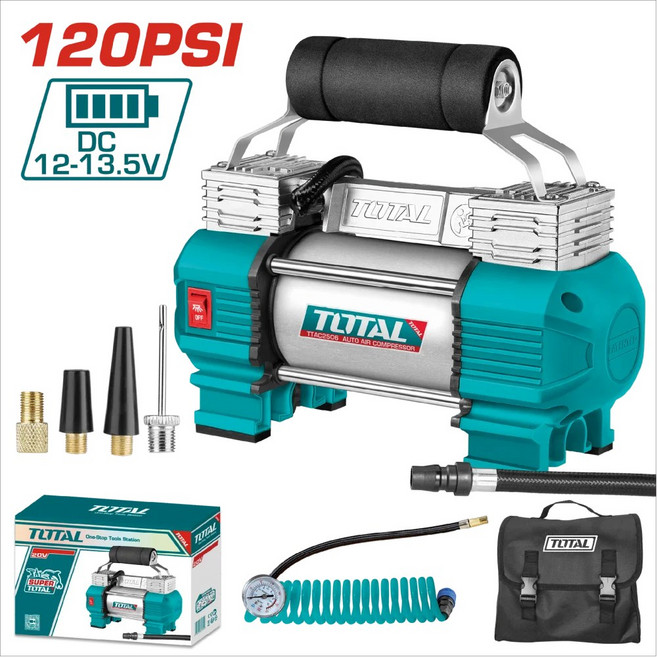 TOTAL 120 PSI 12V 汽車打氣泵 TTAC2506, 1個