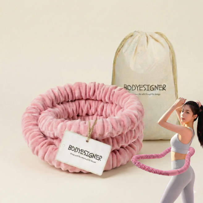 바디자이너 스프링 훌라후프 무소음 뱃살 다이어트 5세대 26년형, 핑크, 1개, 1.44kg