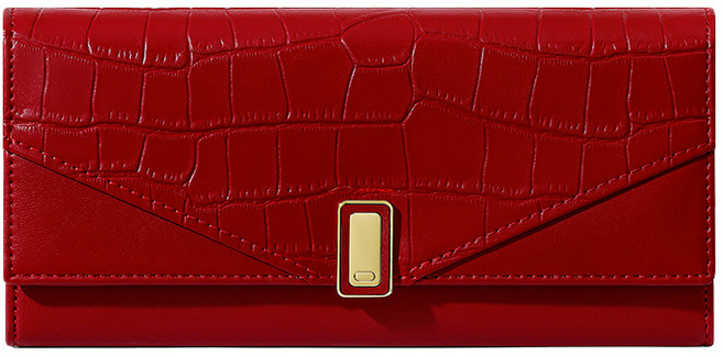 크로커 패턴 금장 버클 장지갑 선물박스 세트