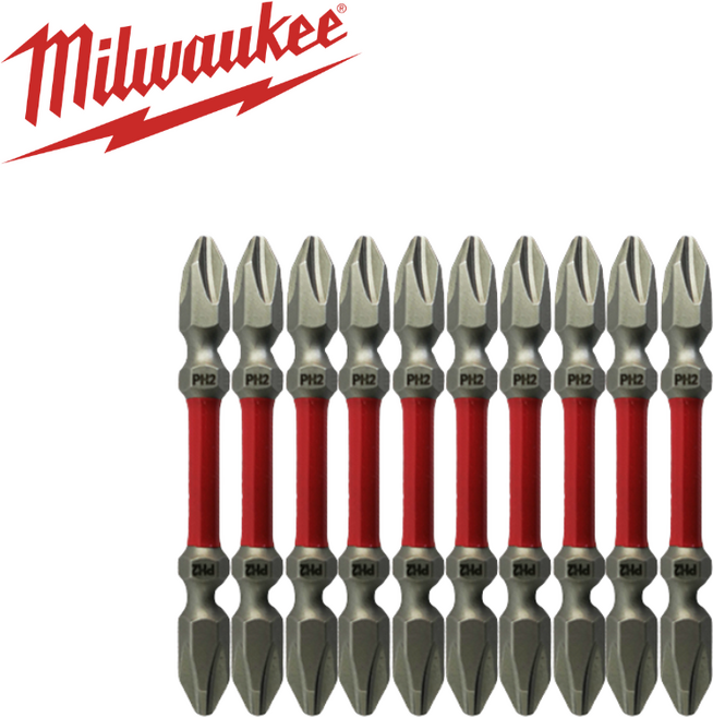 밀워키 양날 토션비트 48-32-4361 65MM PH2 1팩(10개), 1세트