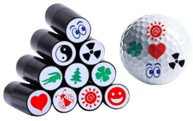 리리론스 골프공 스탬프 볼마크 골프 마킹 골프볼 도장, 레드 하트+리필잉크, 1개