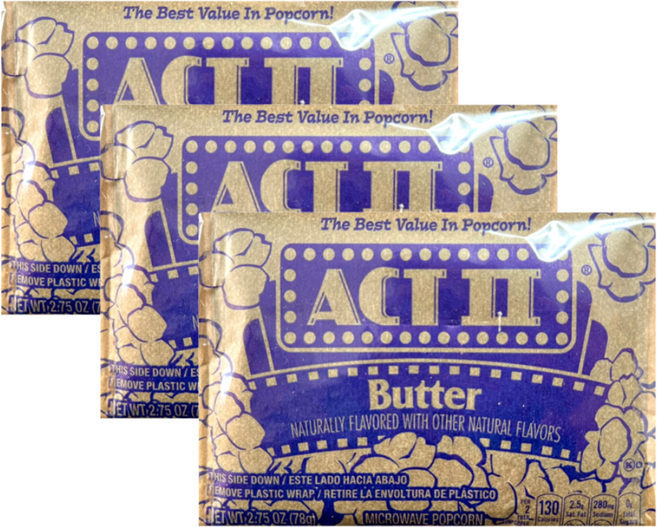 ACT Ⅱ 렌지팝콘버터맛, 78g, 3개