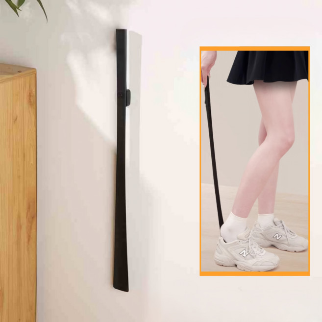 만만템 자석 부착형 롱 구두주걱, 1개, 블랙