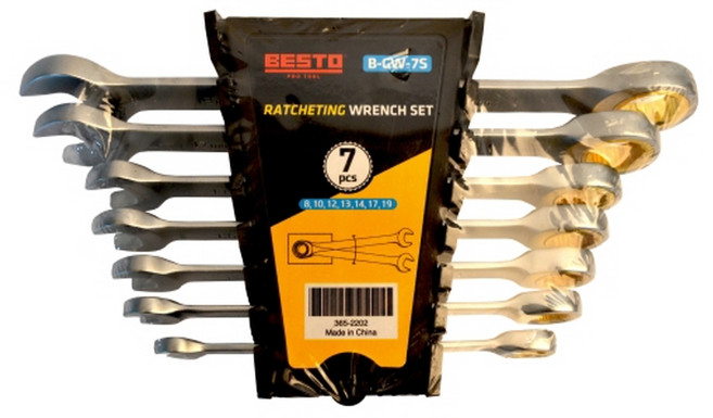 BESTO 기어라쳇렌치세트 B-GW-7S 8~19mm(7PCS), 1개