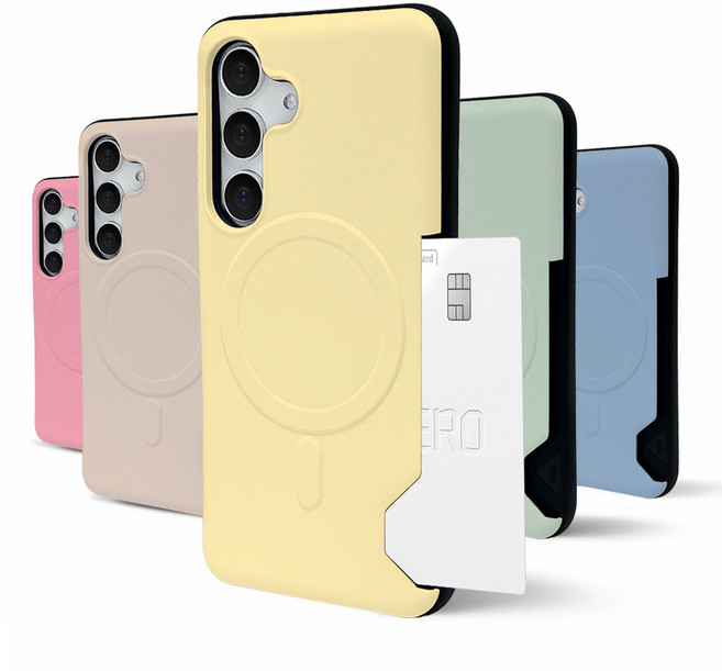 [16컬러] 이케미 갤럭시S24시리즈 전용 컬러풀 맥세이프 카드2장수납 휴대폰 케이스