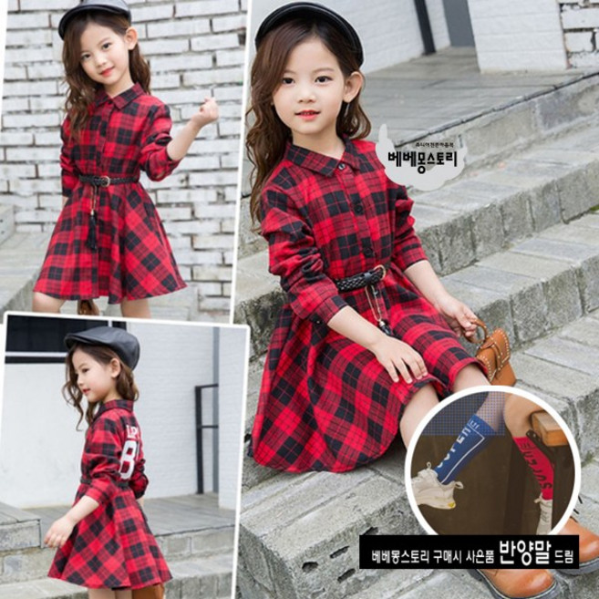베베몽스토리 꿀순이옷장 백넘버89 체크원피스