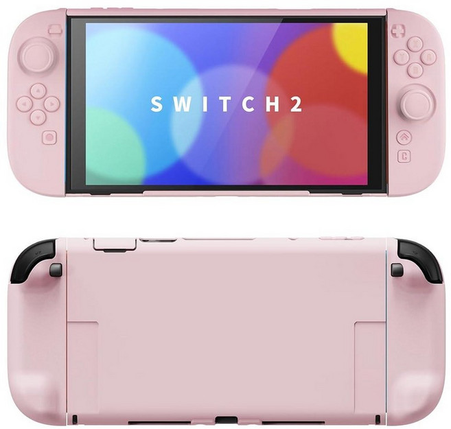 PlayVital Hard Case for Nintendo Switch 2 with Extra Stand & Thumb Grip Caps | Split Design Docka, 벚꽃 핑크
