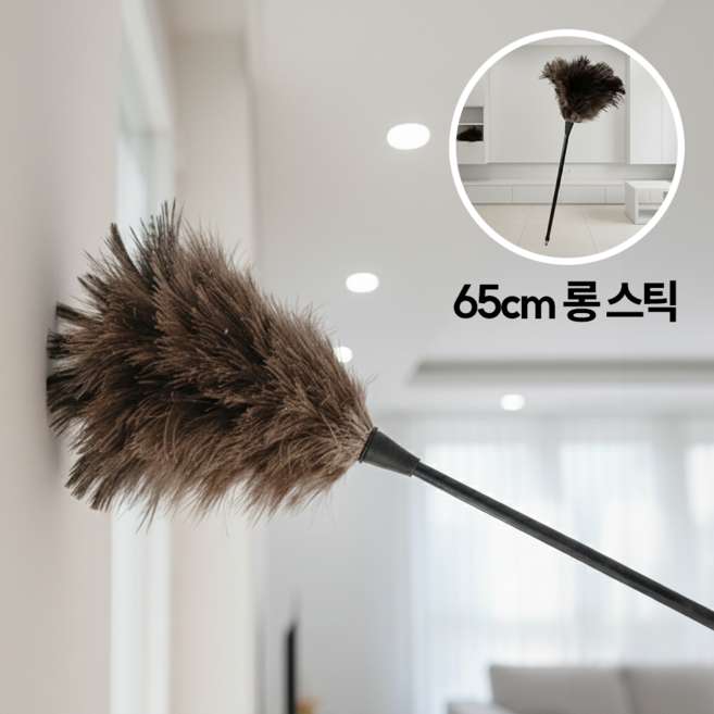모디움 먼지싹싹 타조 먼지 털이개 65cm, 브라운, 1개