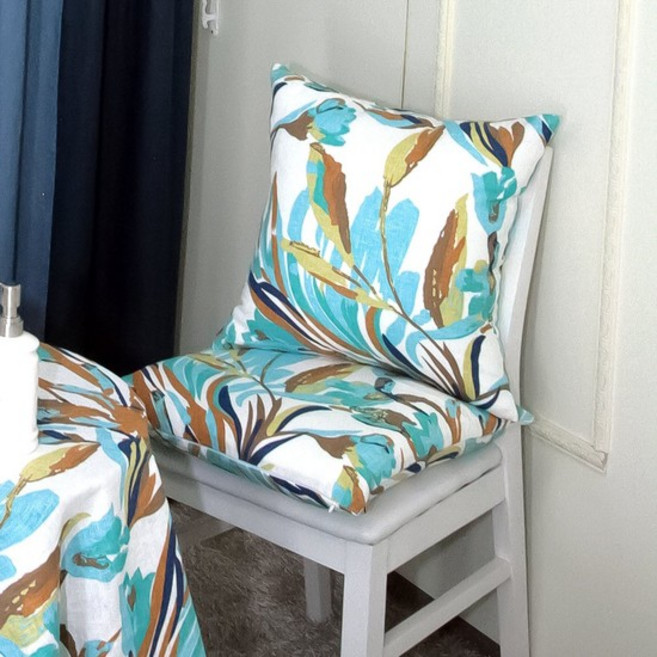 다하임 린넨 블루라군 프린팅 쿠션 방석커버 50x50cm [1시주문건까지 당일출고]