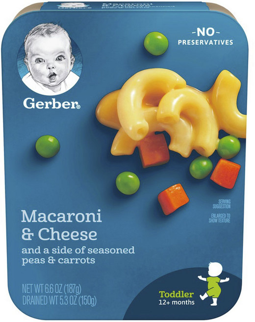 거버 마카로니 & 치즈 면 어린이 식품 187g, 1개