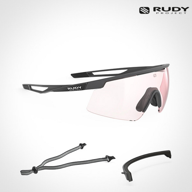 루디 터블런스 차콜 매트-레드 (미러+변색) SP898938-0000 스포츠 선글라스 고글, 1개